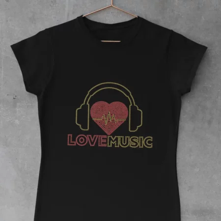 Love Music Rhinestone T-Shirt