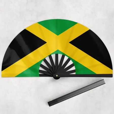 Caribbean Island Bamboo Hand Fan