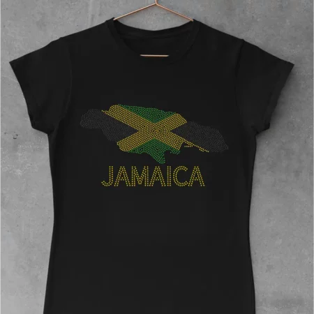 Jamaica Map Rhinestone